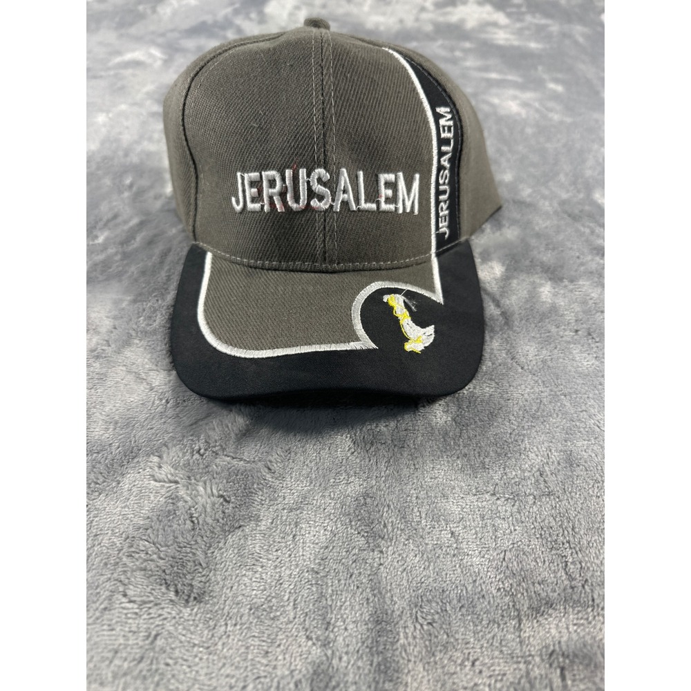 Jerusalem Souvenir‎ Baseball Cap Olive Green Black Embroidered Adjustable Hat